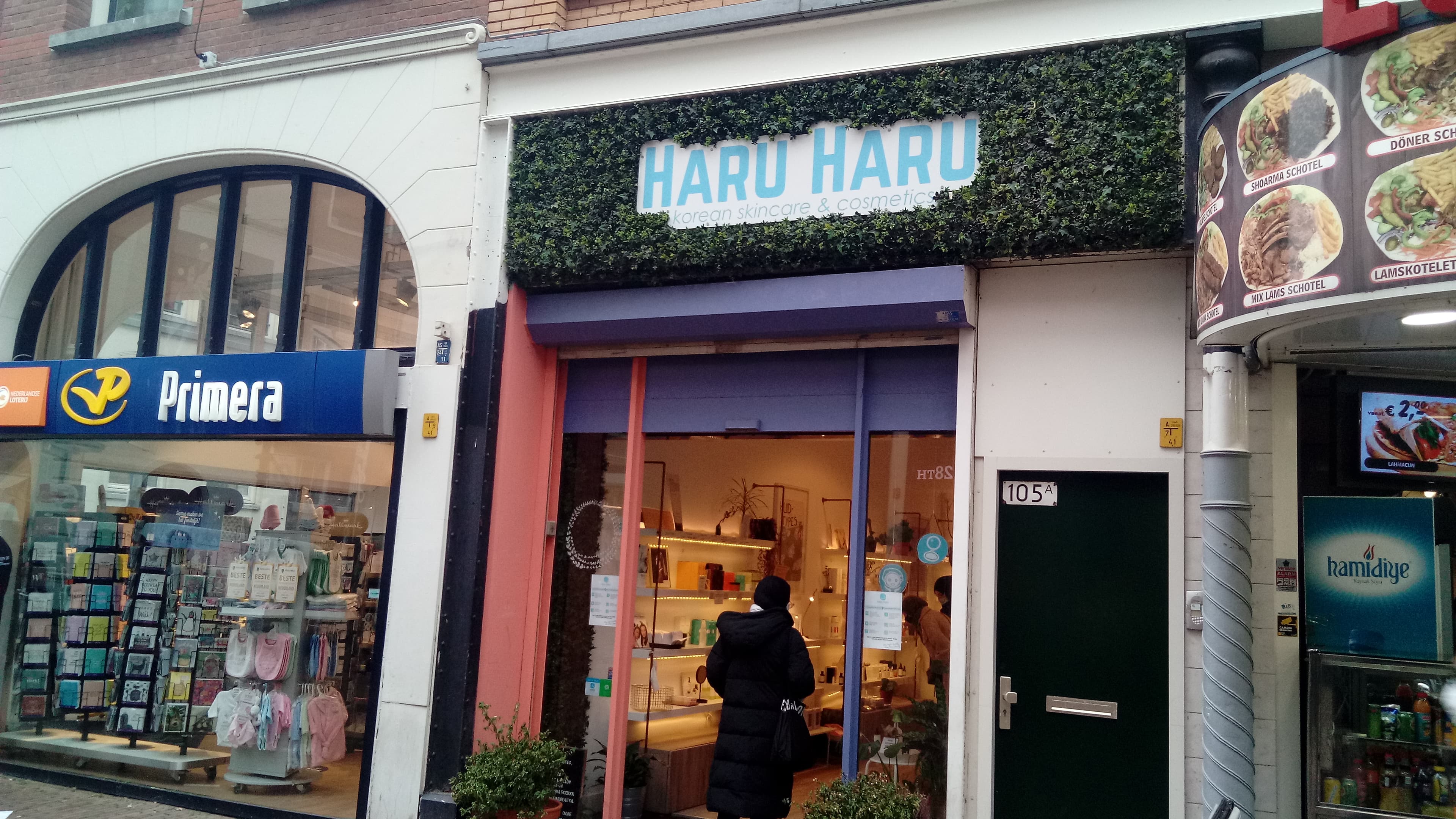 Haru Haru Korean skincare and cosmetics storefront in Rotterdam.